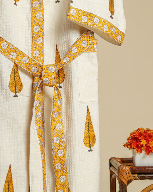 Designer Hand Block Print Cotton Bathrobe (BROB14)